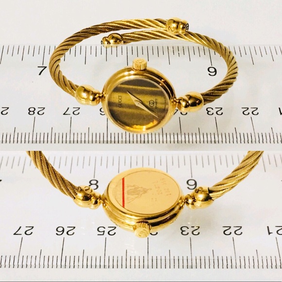 Gucci 2047L Gold Tigers Eye Cable Bangle Watch - Picture 5 of 7